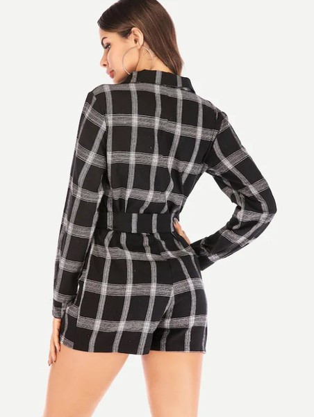 Γυναικεία ολόσωμη φόρμα σε σκούρο χρώμα με μακρία μανίκια