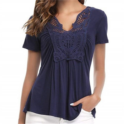 Bluza de dama cu dantela si maneci scurte in mai multe culori