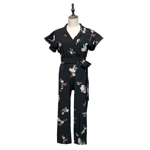 Casual Γυναικεία ολόσωμη φόρμα με κλασικό κολάρο και λωτού μανίκι