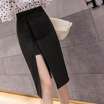 Fusta eleganta de dama in negru si rosu