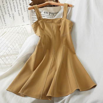 Rochie de dama casual croiala cu bretele in trei culori