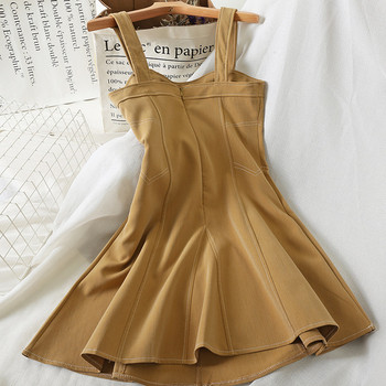 Rochie de dama casual croiala cu bretele in trei culori