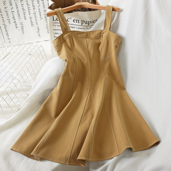 Rochie de dama casual croiala cu bretele in trei culori