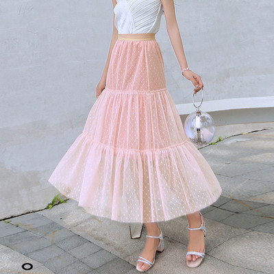 Fusta de dama moderna in negru si roz