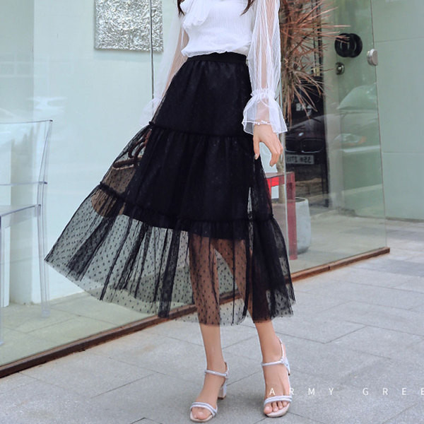 Fusta de dama moderna in negru si roz