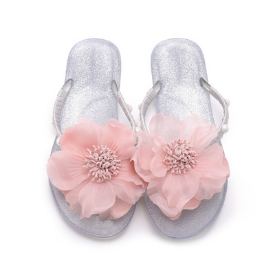 Papuci de damă cu element de flori 3D în trei culori