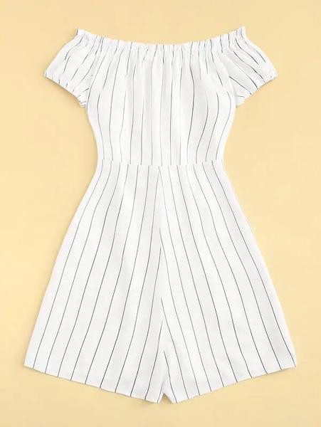 Γυναικεία ολόσωμη φόρμα με ζώνη σε λευκό χρώμα