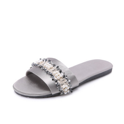 Papuci dama cu element de perle in mai multe culori