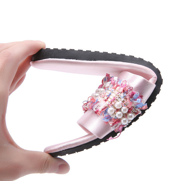 Papuci dama cu element de perle in mai multe culori