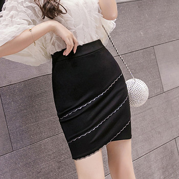 Fusta eleganta de dama in negru si rosu