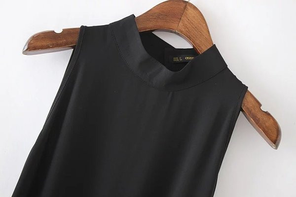 Μακρύ γυναικεία ολόσωμη φόρμα με ζώνες μέσης με μαύρο χρώμα