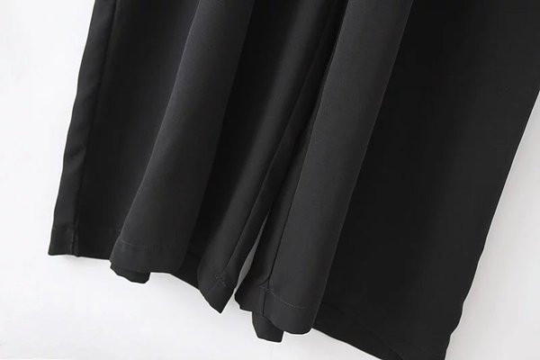 Μακρύ γυναικεία ολόσωμη φόρμα με ζώνες μέσης με μαύρο χρώμα