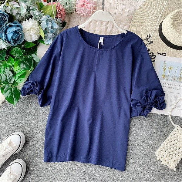 Bluza de dama eleganta model nou cu maneci scurte in mai multe culori