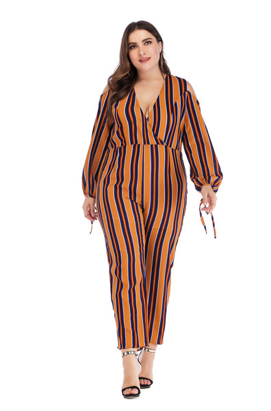 Salopetă de damă în dungi de la L până la 4XL