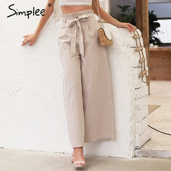 Pantaloni dama in dungi model nou talie inalta