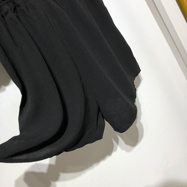 Salopeta de dama neagra cu elastic si legaturi in talie