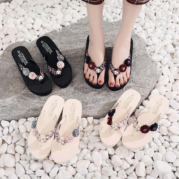 Papuci de damă peste degete cu element 3D