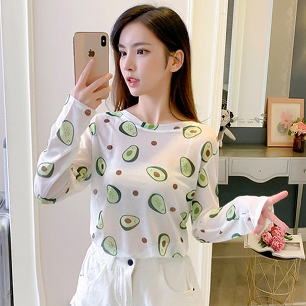 Bluză casual de damă în verde și alb