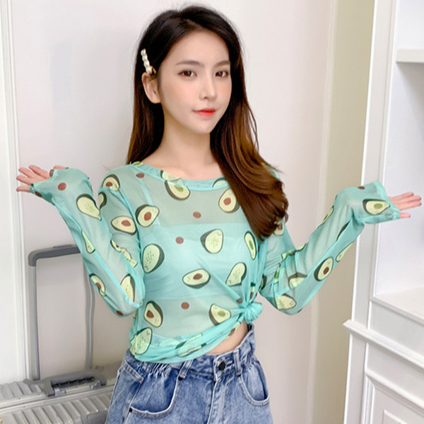 Bluză casual de damă în verde și alb