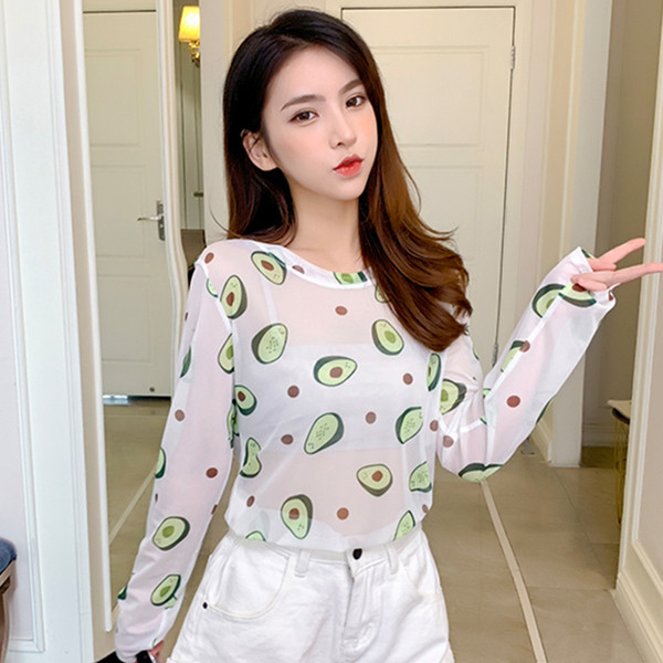 Bluză casual de damă în verde și alb