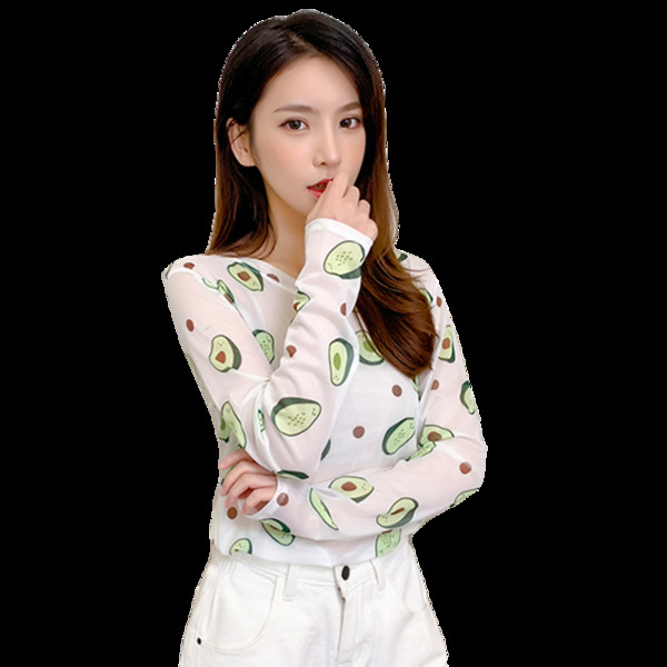 Bluză casual de damă în verde și alb