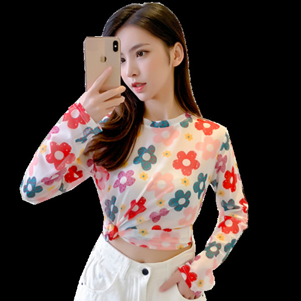 Bluza de dama moderna in doua culori cu motive florale