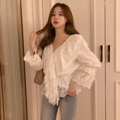 Bluza de dama actuala din dantela alb