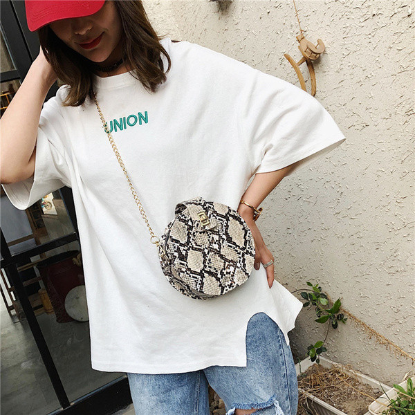 Geantă rotundă de damă modernă cu model animal în trei culori