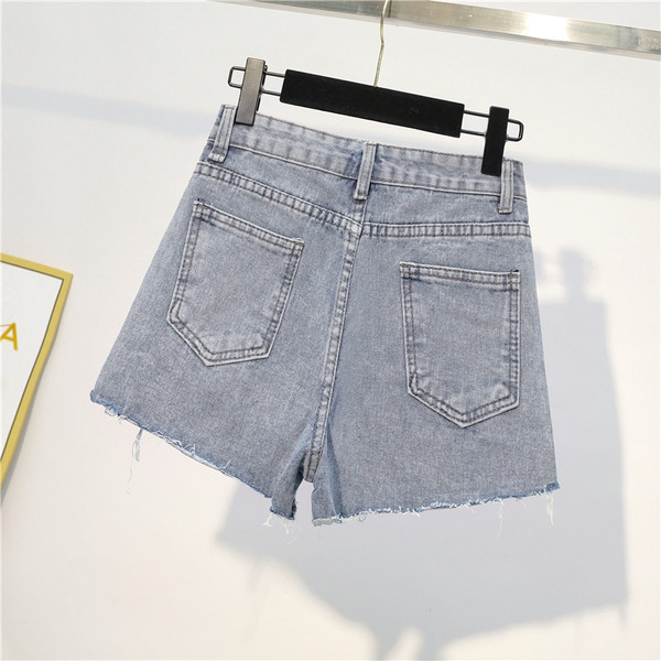 Blugi de dama moderni in albastru cu perle si pietre