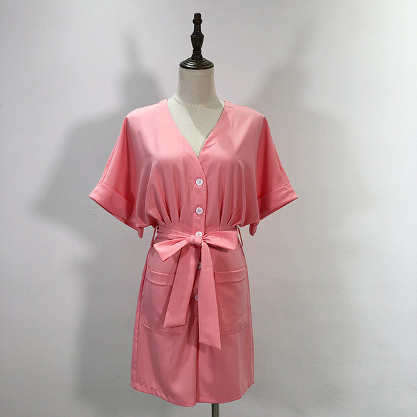 Salopeta casual de dama in roz