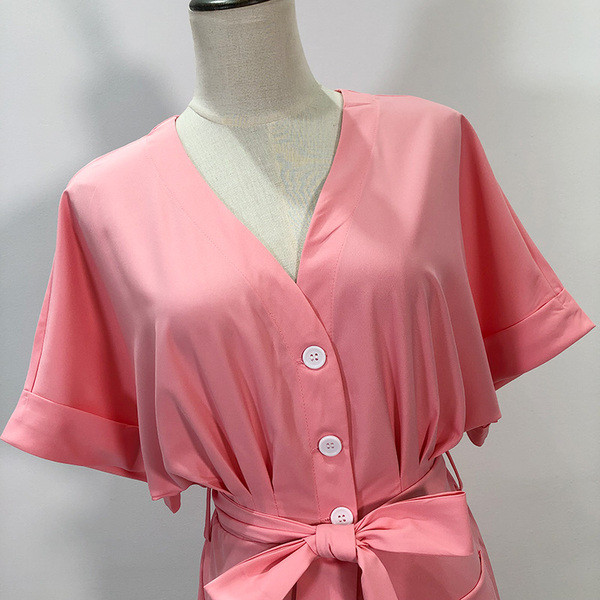 Salopeta casual de dama in roz