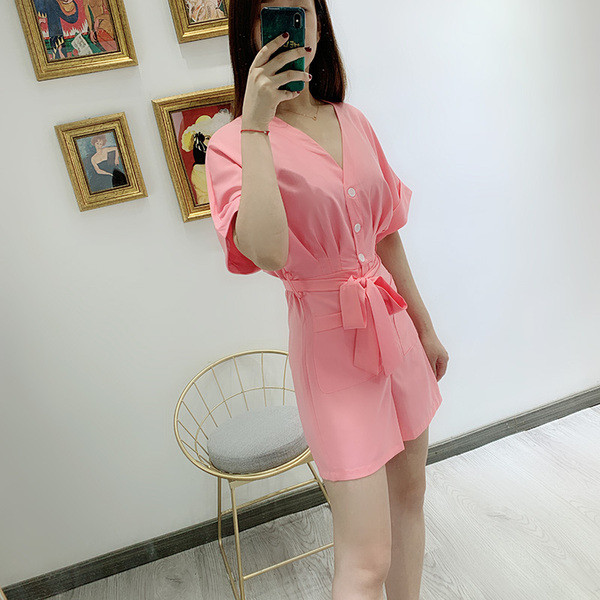 Salopeta casual de dama in roz