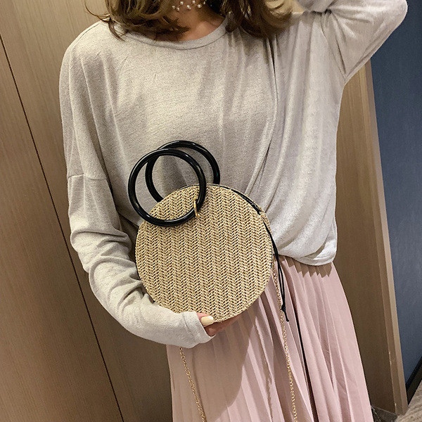 Geanta de vara dama cu maner scurt si lung in bej si maro