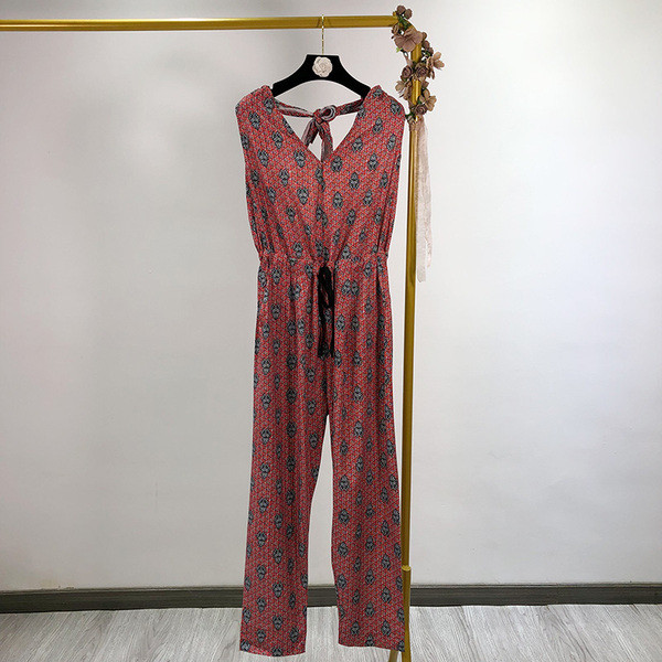 Salopeta casual fara maneci si cravate in talie