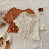 Cămașă de damă cu nasturi în două culori