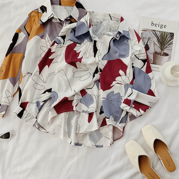 Cămașă modernă de damă cu guler în două culori