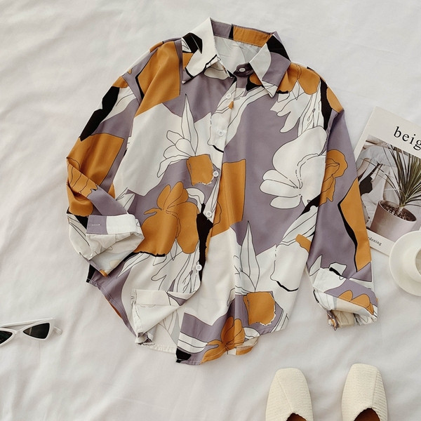 Cămașă modernă de damă cu guler în două culori