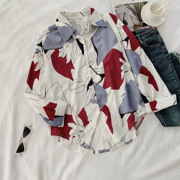 Cămașă modernă de damă cu guler în două culori