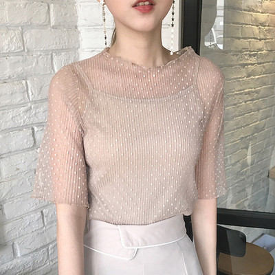 Bluza de dama eleganta in doua culori cu puncte