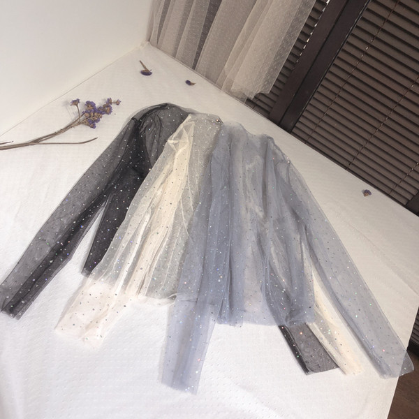 Bluză de damă modernă în trei culori cu mâneci lungi