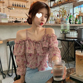 Bluză de damă modernă cu model floral în două culori