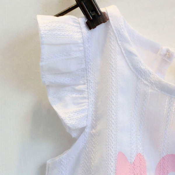 Set copii pentru fete bluza cu aplicatie si pantaloni