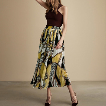 Fusta pliată de damă elegantă în două culori