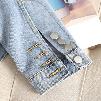 Jachetă casual de damă din denim de culoare deschisă