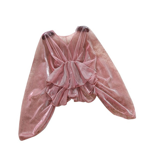 Bluză de damă modernă în trei culori cu decolteu în V