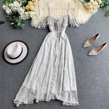 Rochie lunga de dama cu bretele