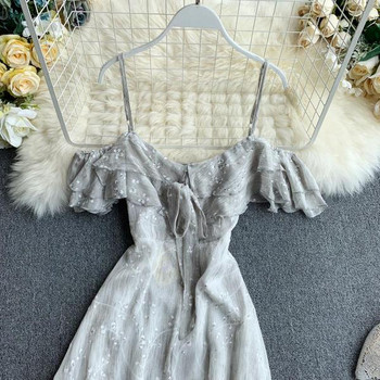 Rochie lunga de dama cu bretele