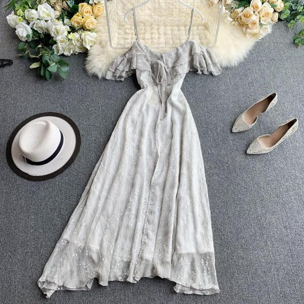 Rochie lunga de dama cu bretele