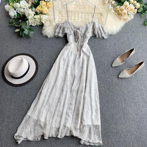 Rochie lunga de dama cu bretele