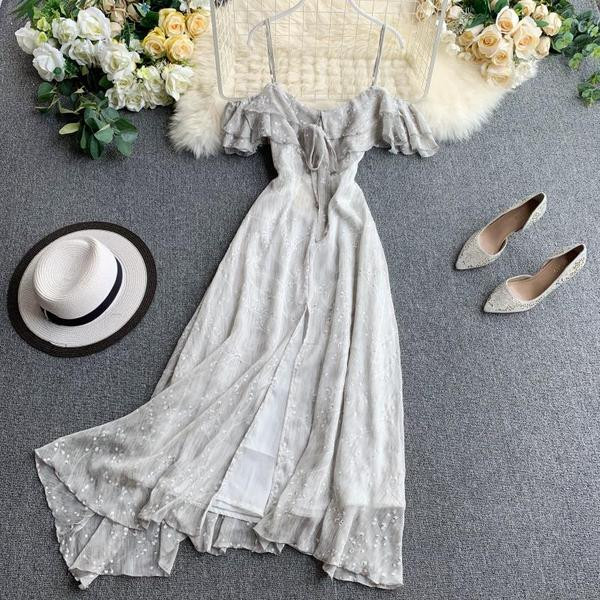 Rochie lunga de dama cu bretele